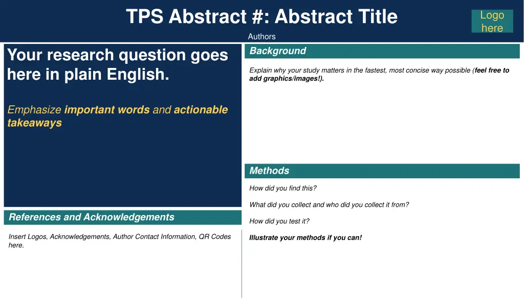 tps abstract abstract title authors your research