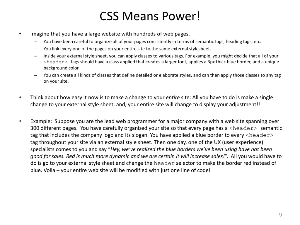 css means power