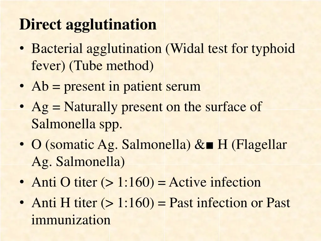 direct agglutination bacterial agglutination