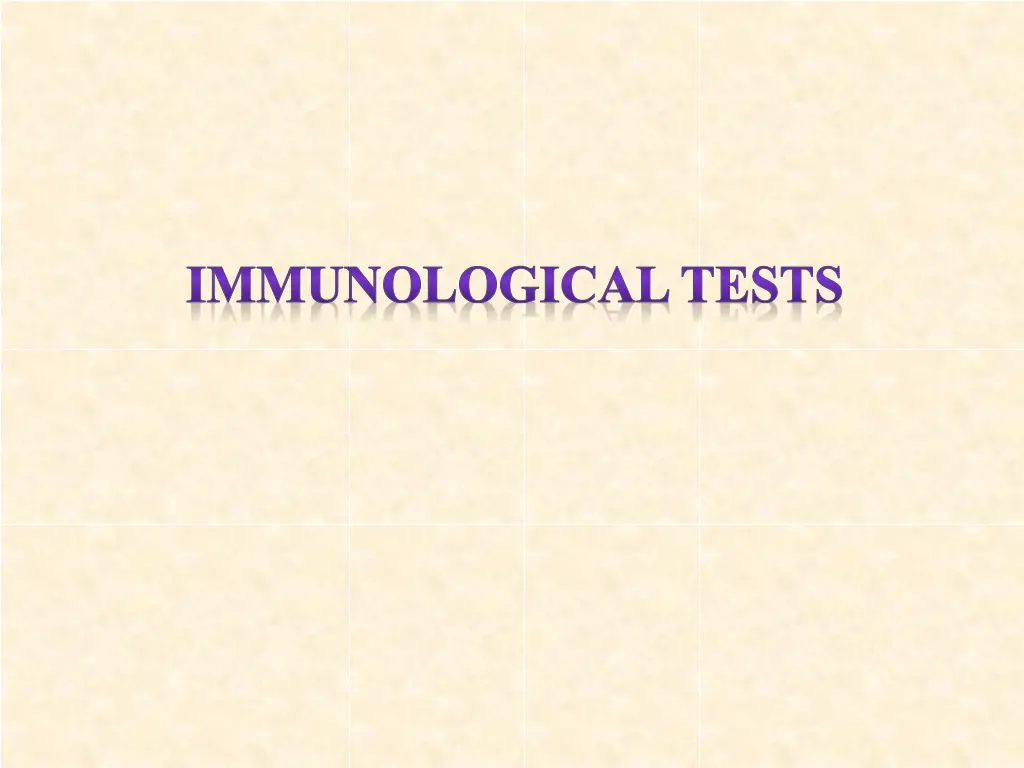 immunological tests