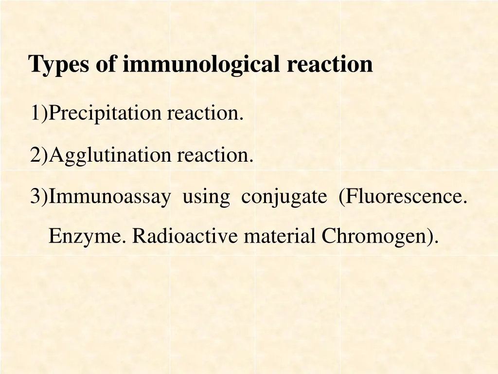 types of immunological reaction