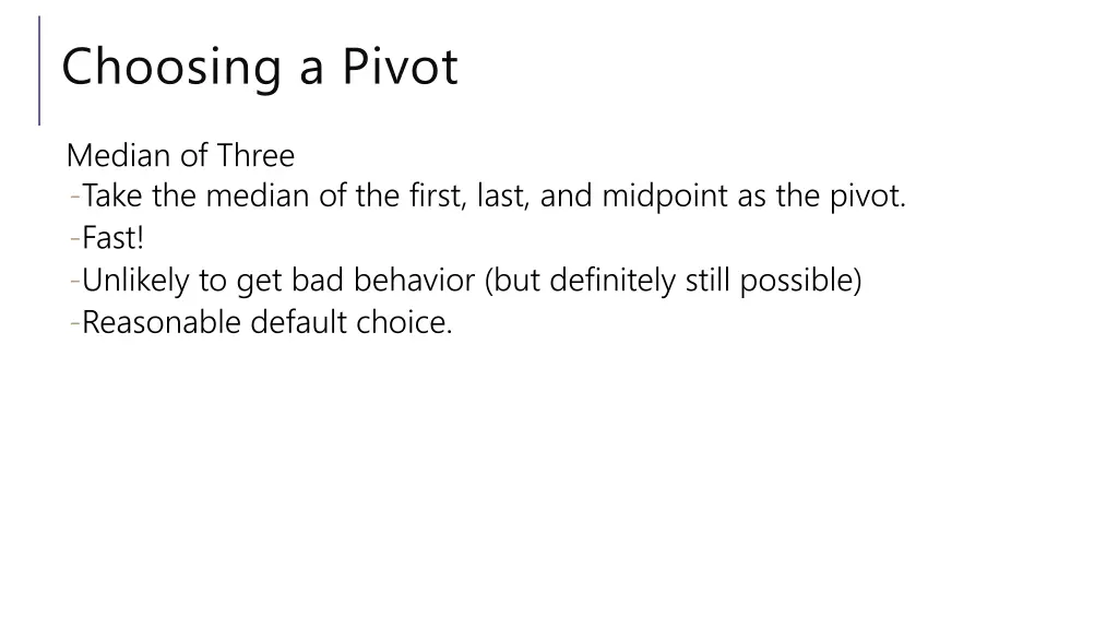 choosing a pivot 2