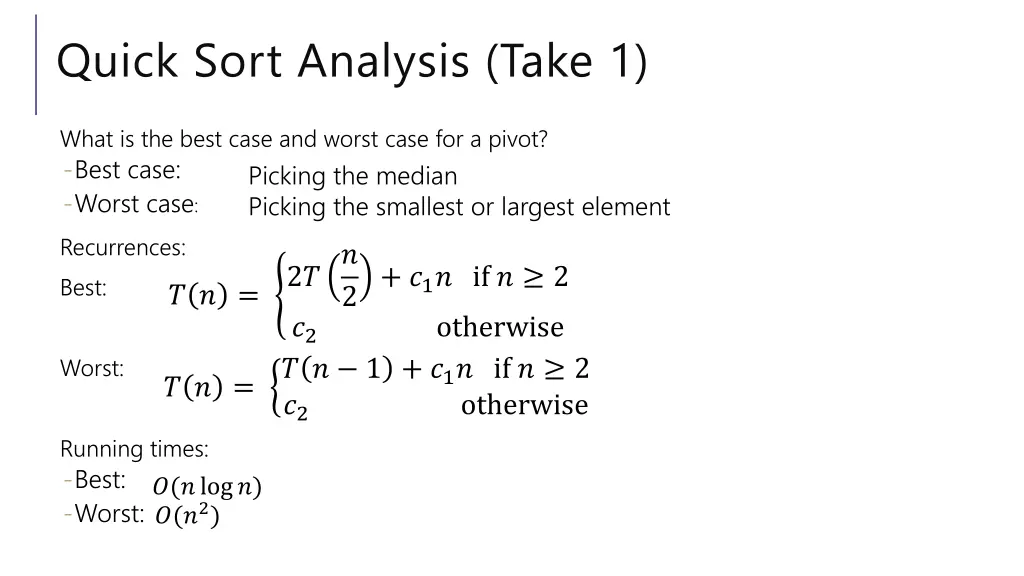 quick sort analysis take 1