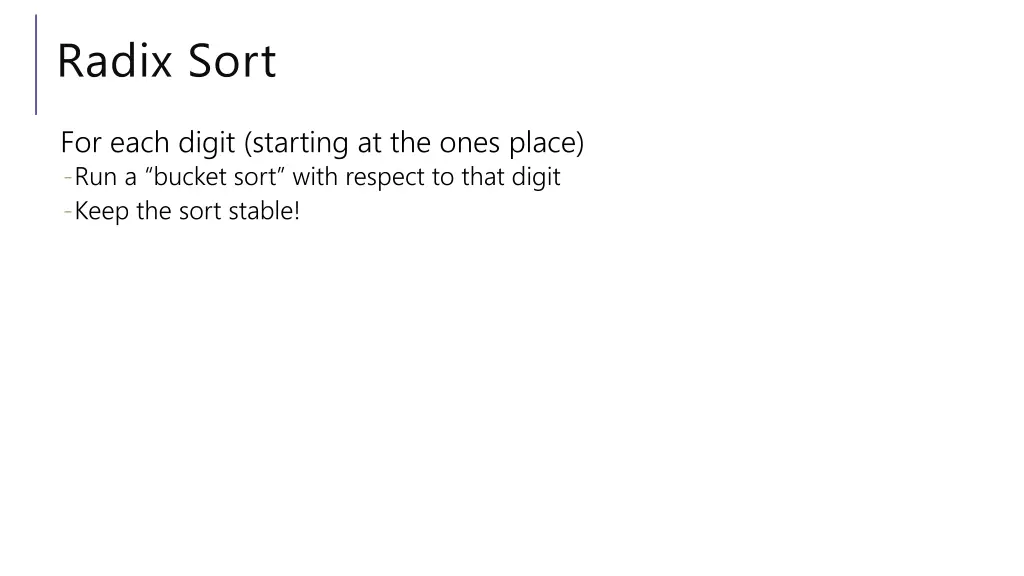 radix sort