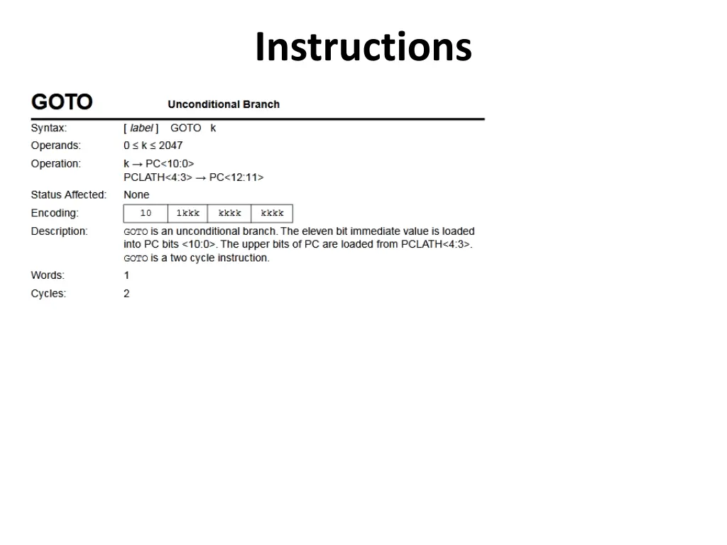 instructions