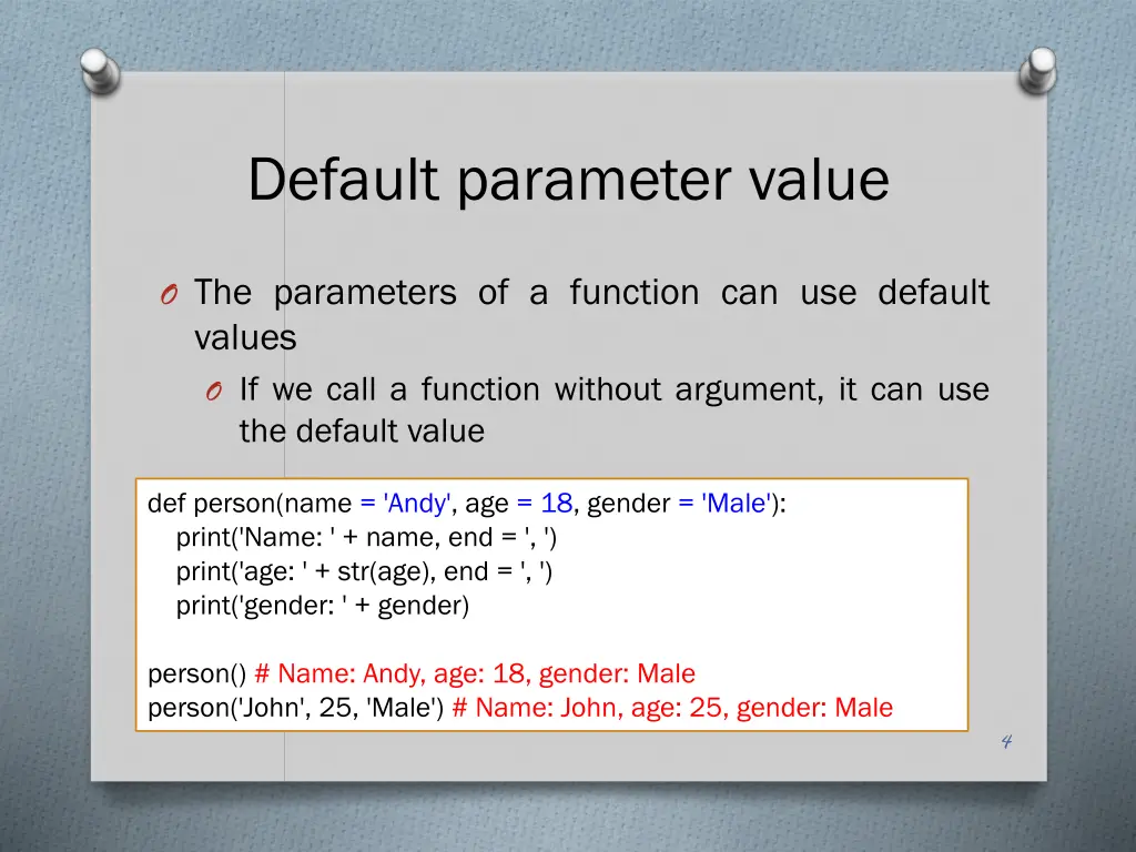 default parameter value