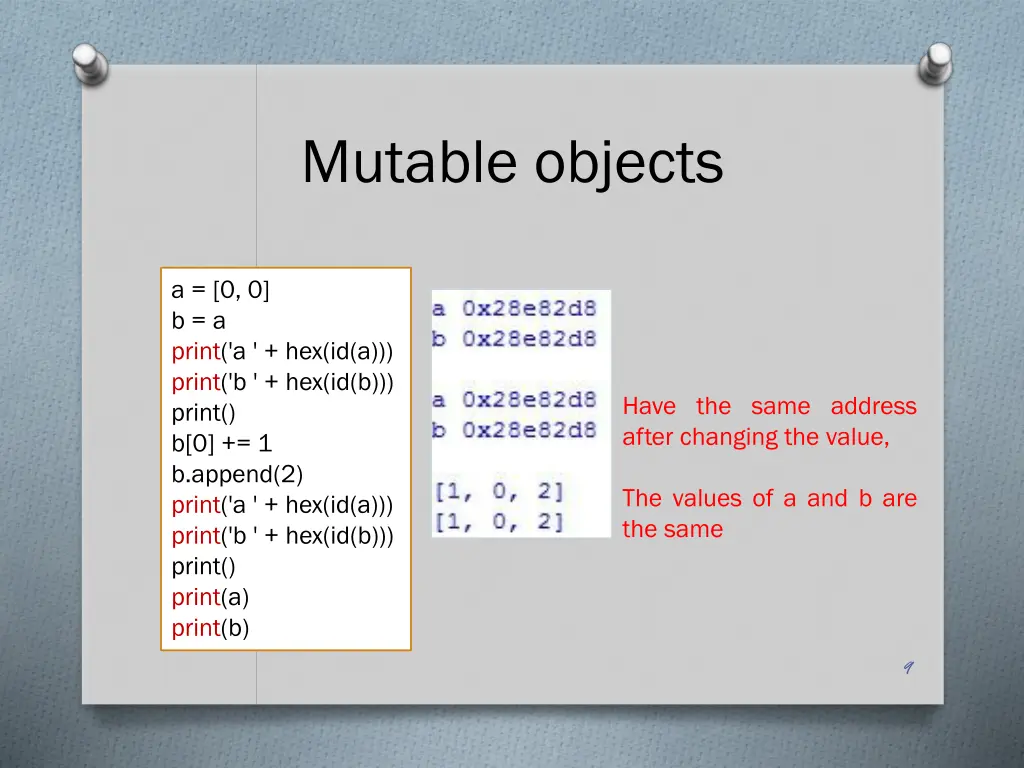 mutable objects 1