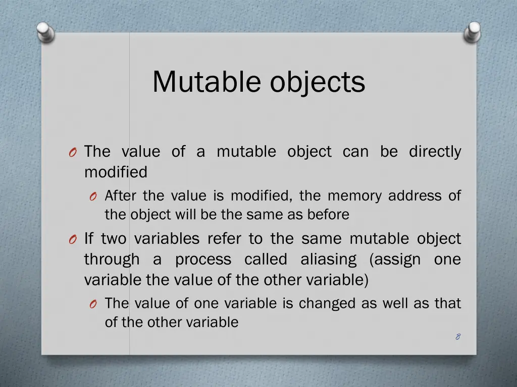 mutable objects