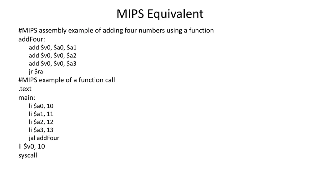 mips equivalent