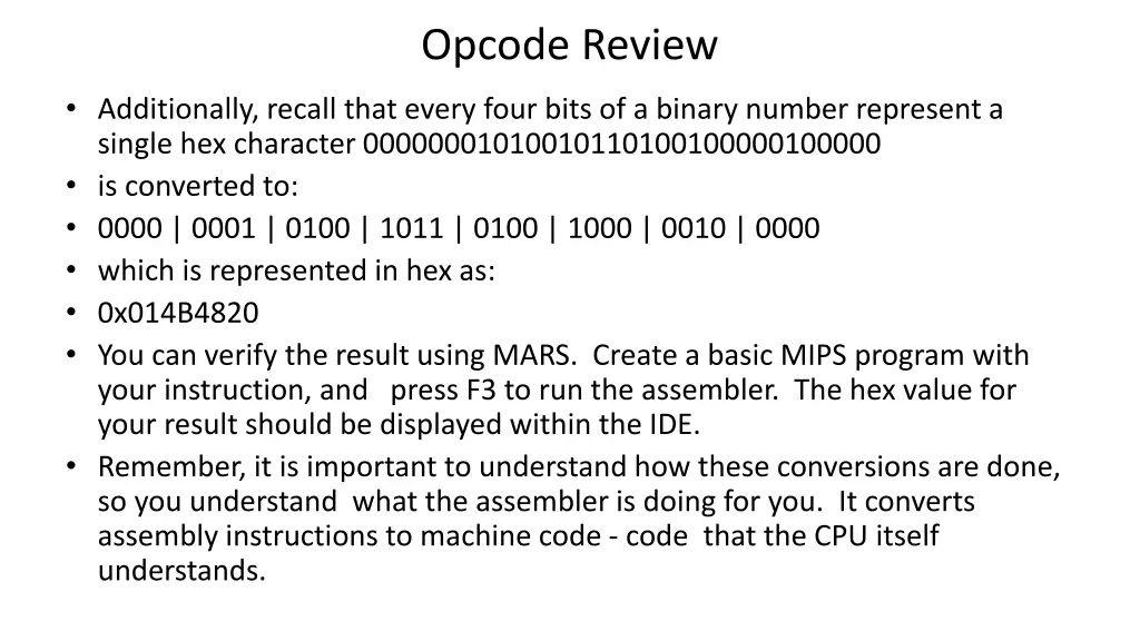 opcode review