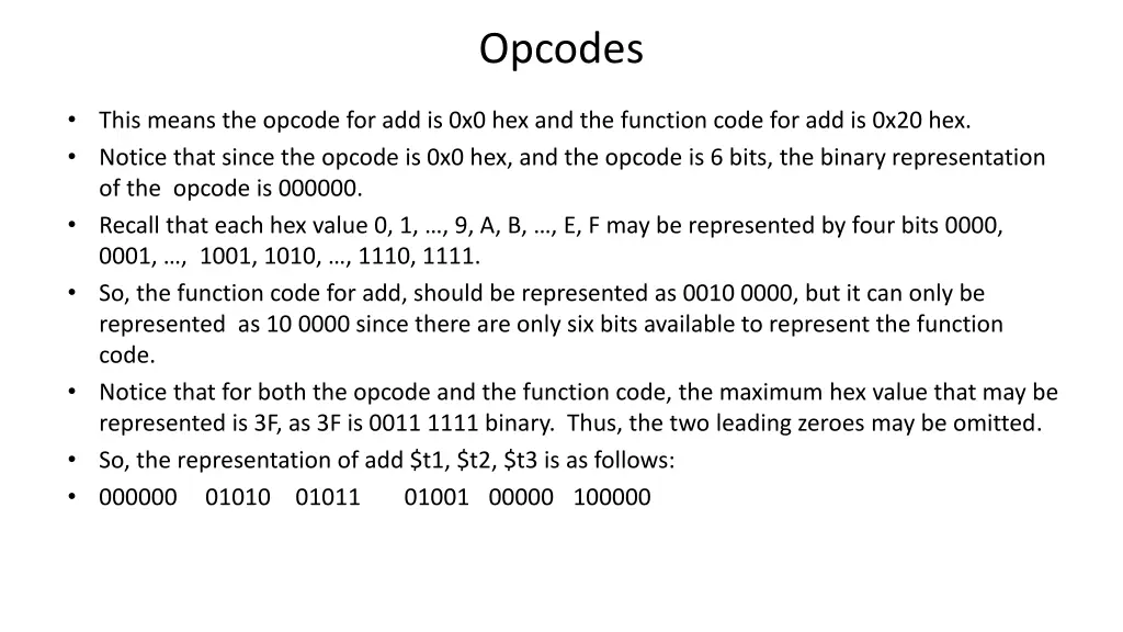 opcodes 1