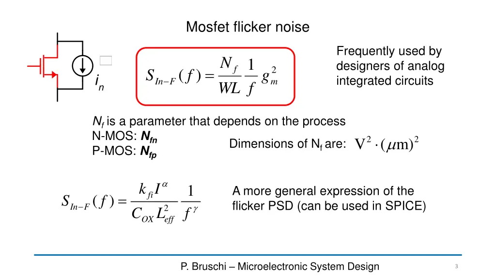 mosfet flicker noise