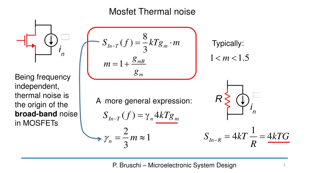 mosfet thermal noise