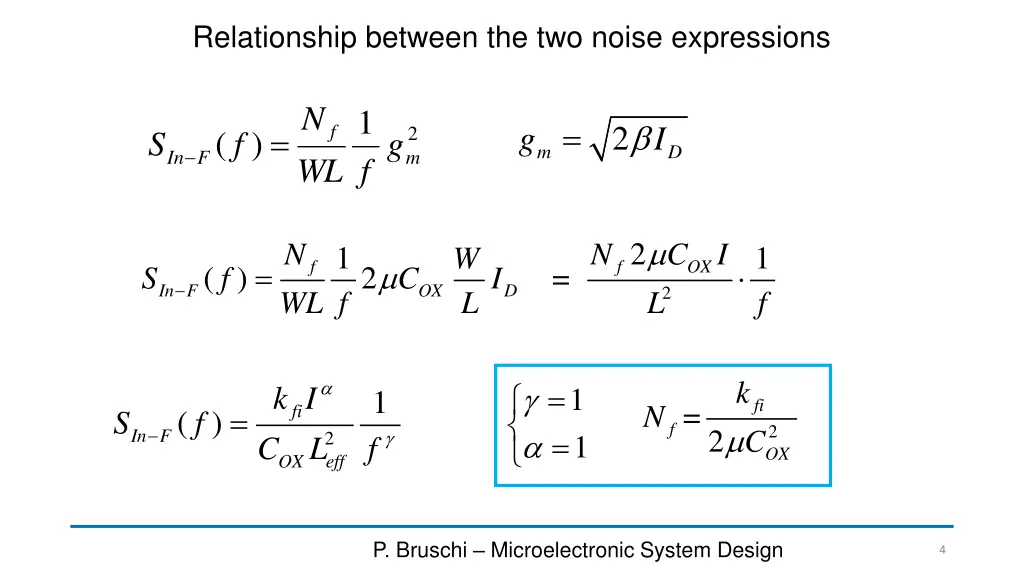 relationship between the two noise expressions