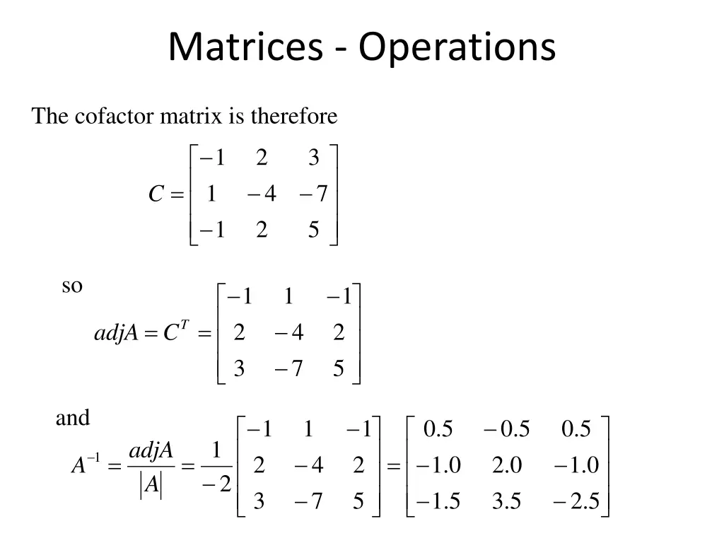 matrices operations 5