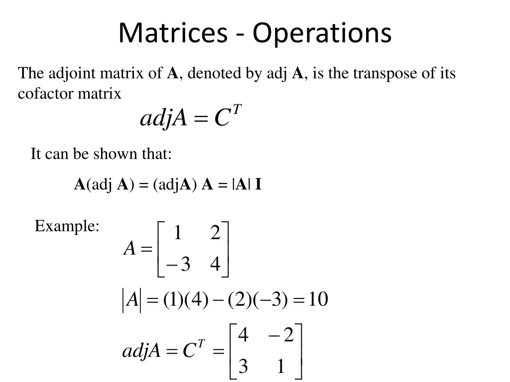 matrices operations