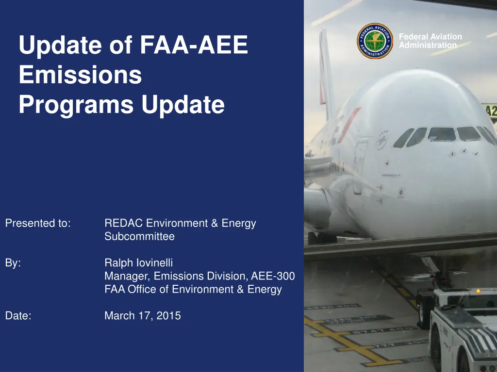 update of faa aee emissions programs update