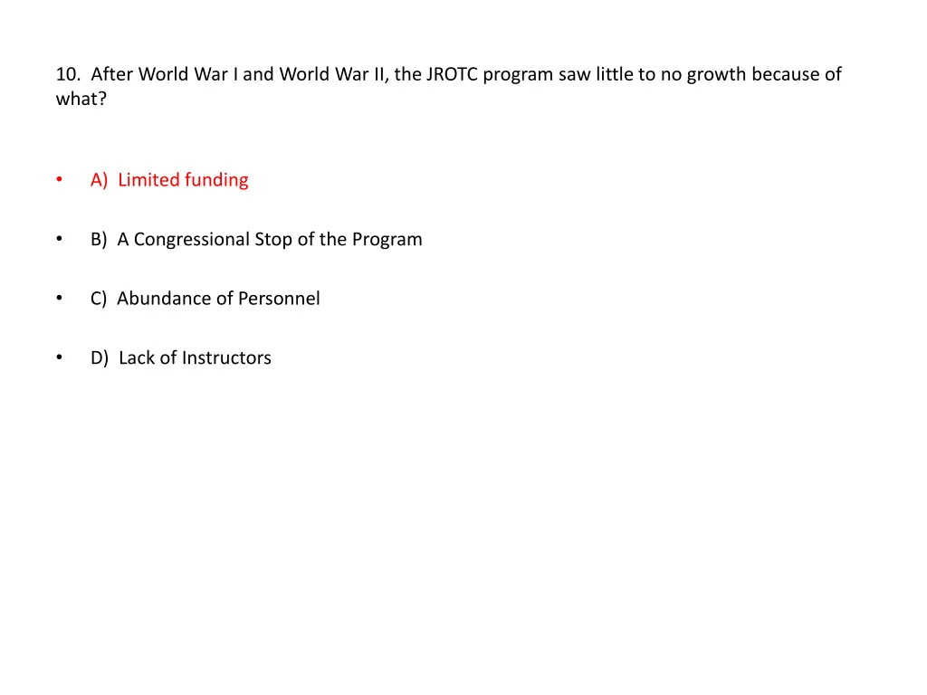 10 after world war i and world war ii the jrotc