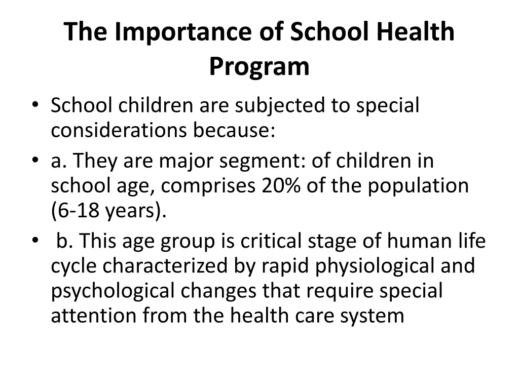 the importance of school health program school