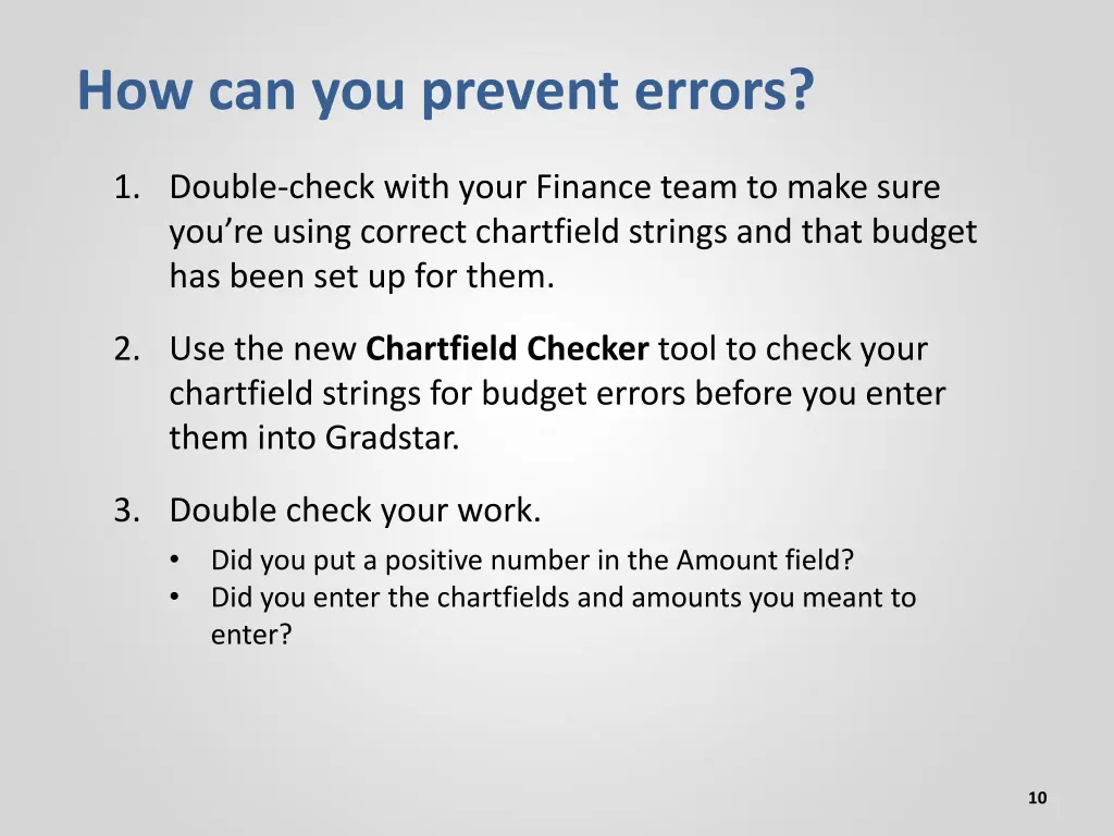 how can you prevent errors
