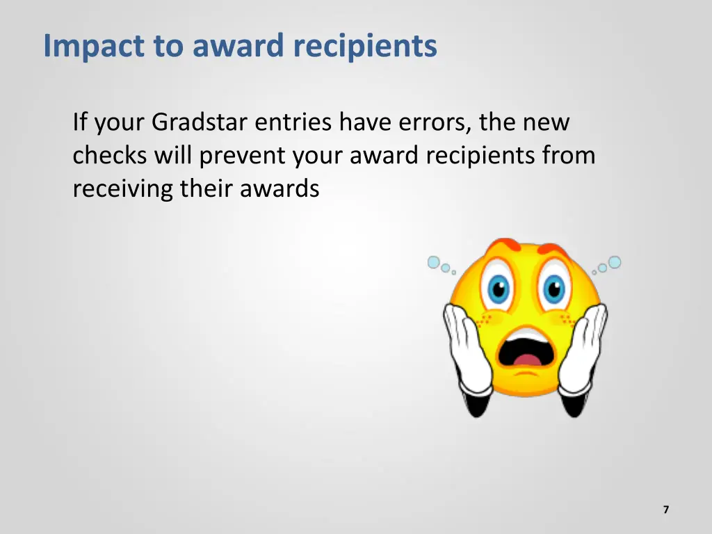 impact to award recipients