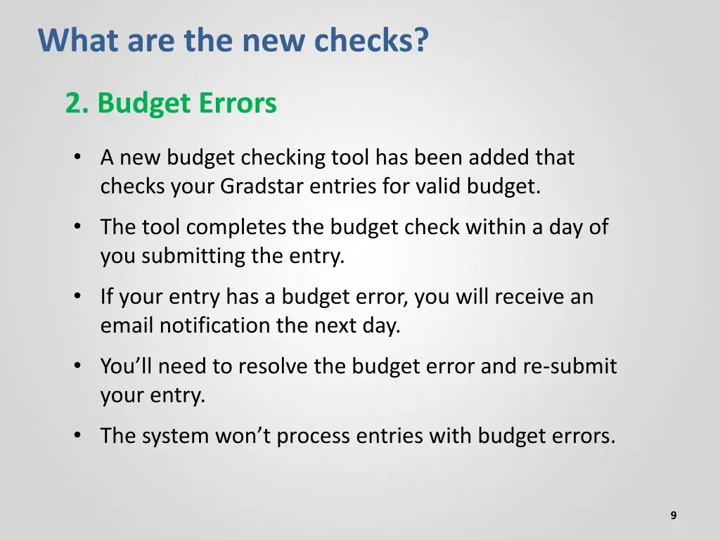 what are the new checks 1