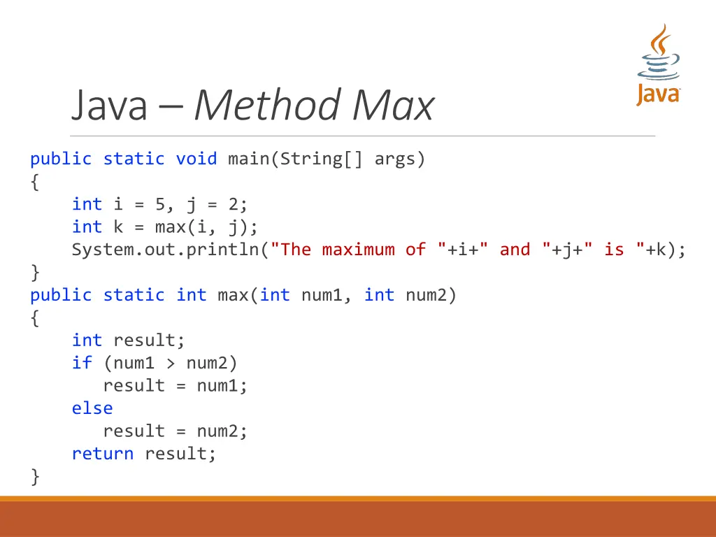 java method max