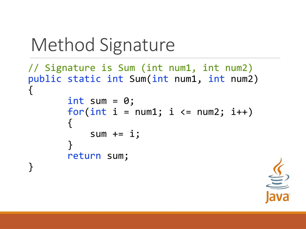 method signature