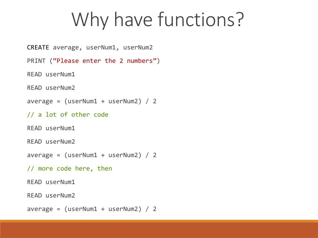 why have functions