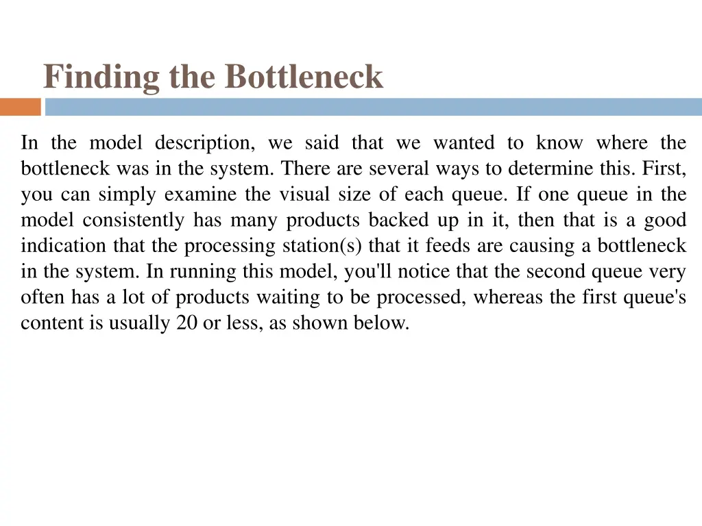 finding the bottleneck