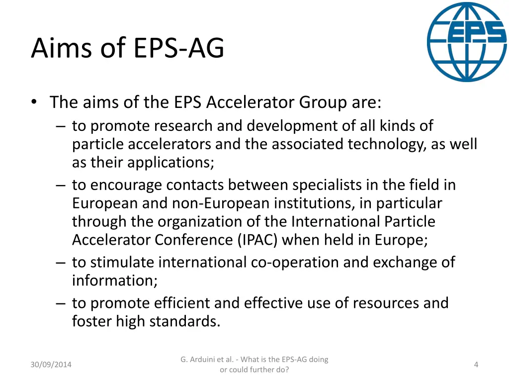 aims of eps ag