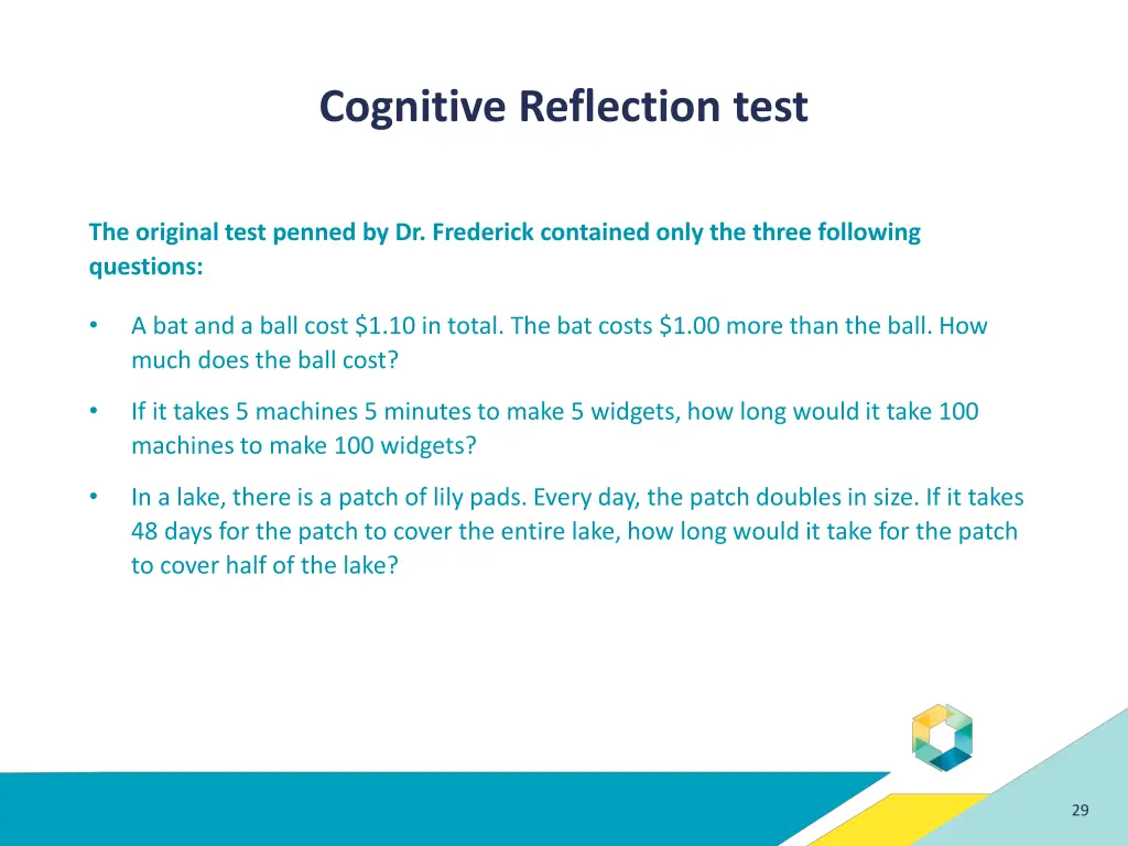 cognitive reflection test