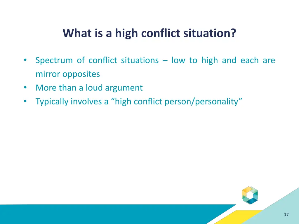 what is a high conflict situation