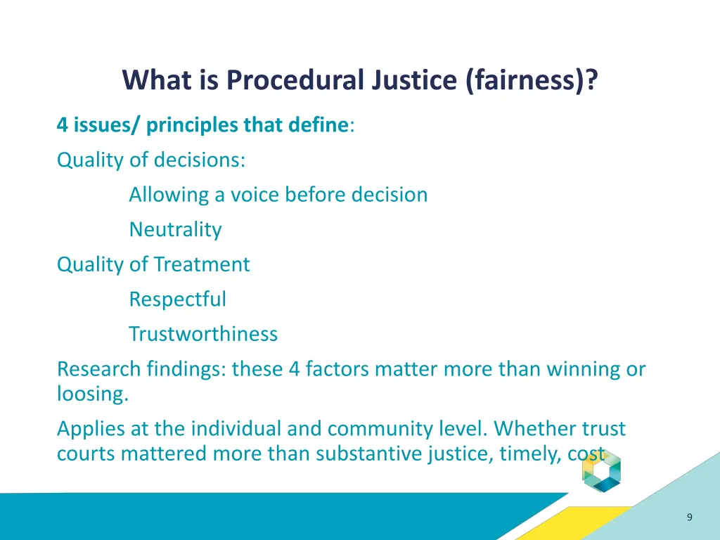 what is procedural justice fairness