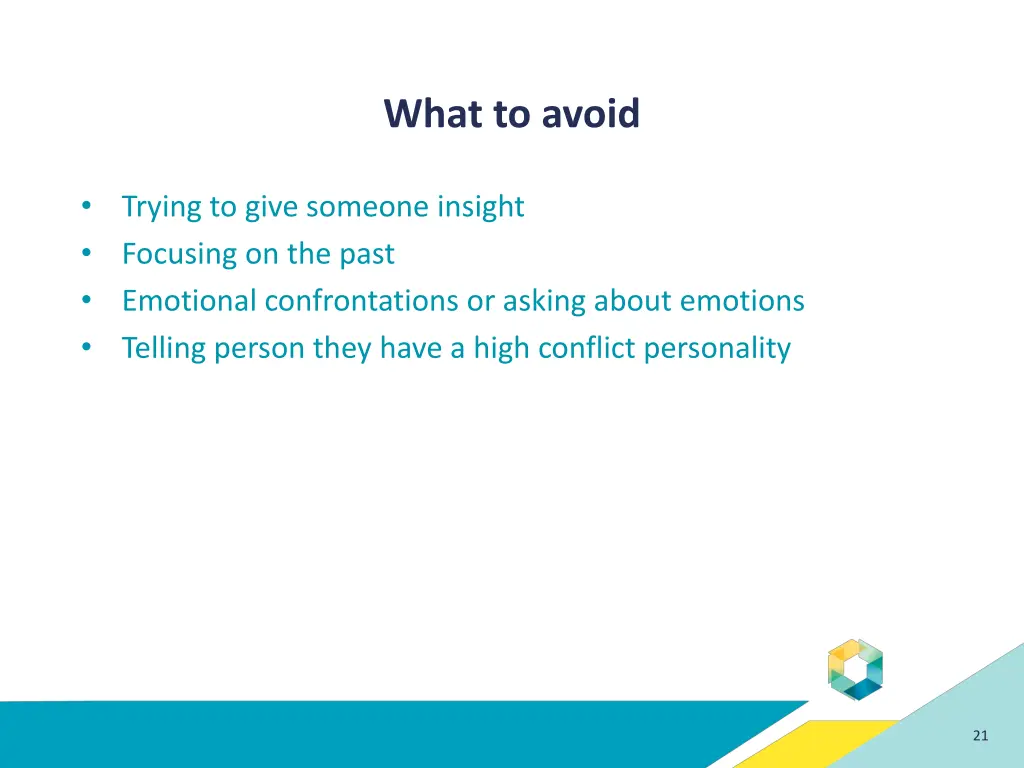 what to avoid