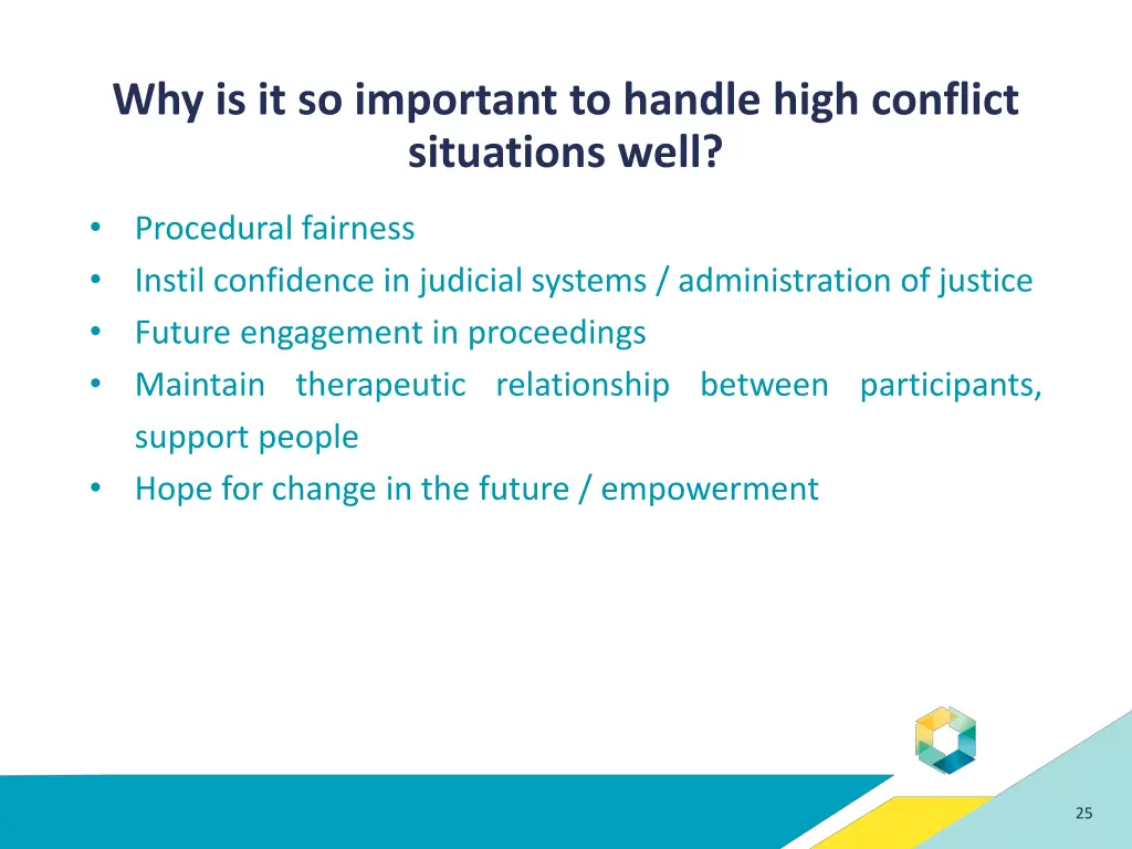 why is it so important to handle high conflict