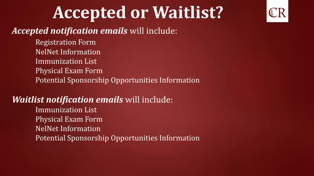 accepted or waitlist