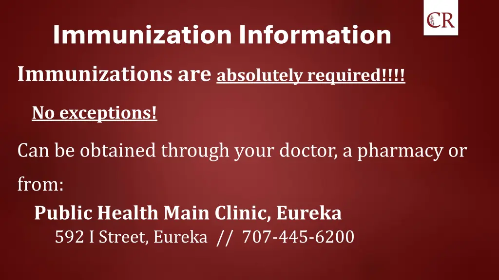 immunization information immunizations