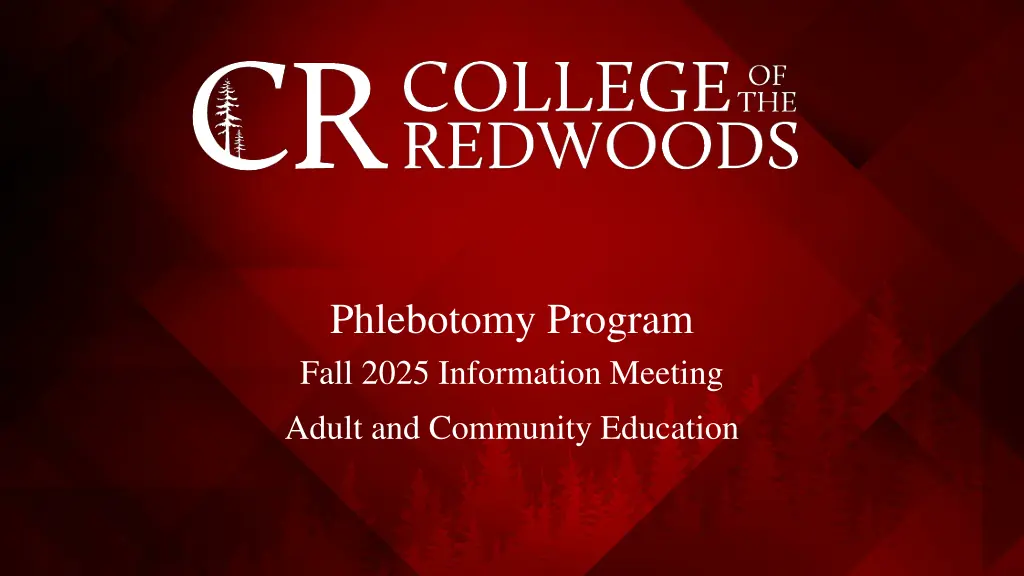 phlebotomy program fall 2025 information meeting