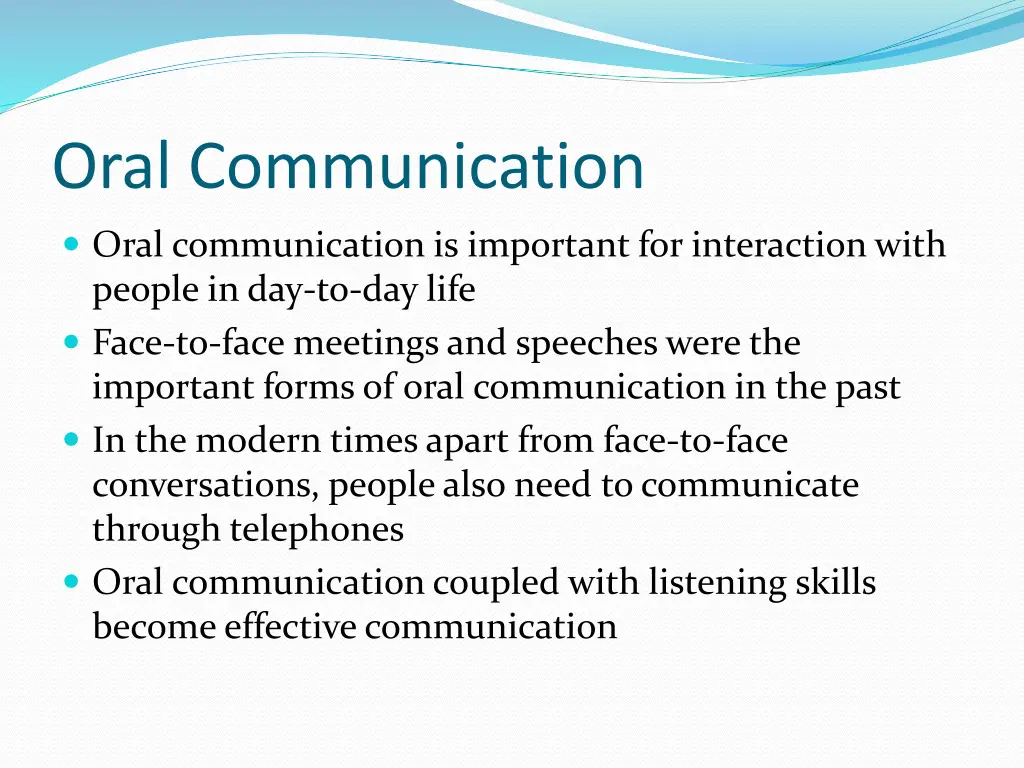 oral communication