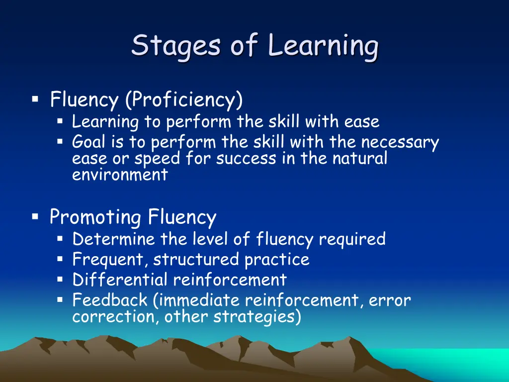 stages of learning 1