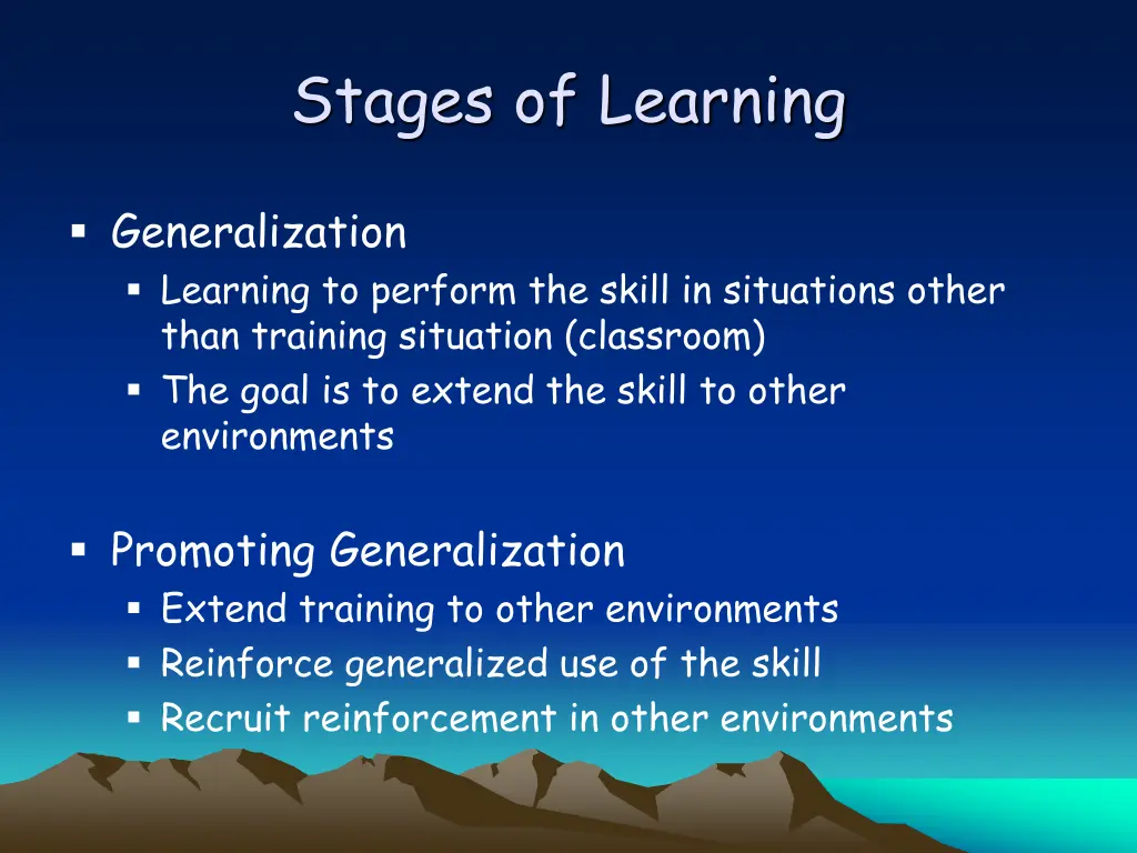 stages of learning 3