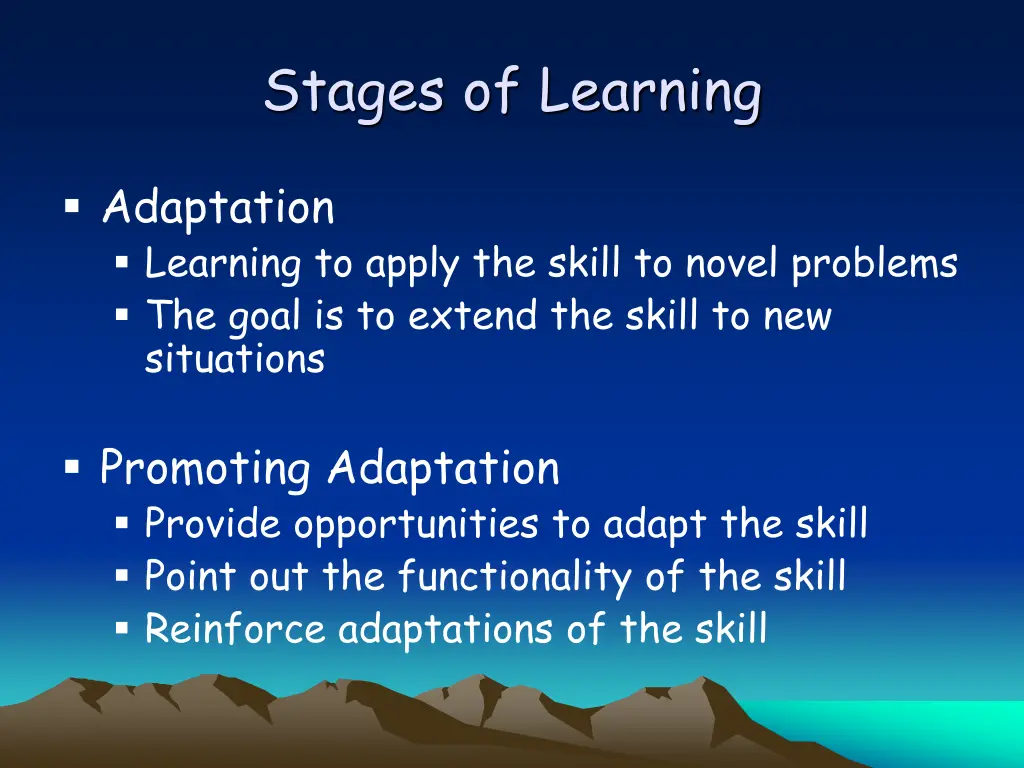 stages of learning 4