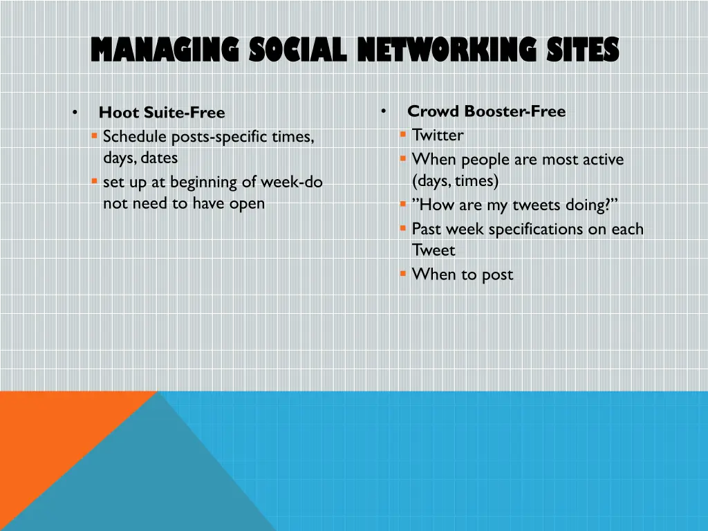 managing social networking sites managing social