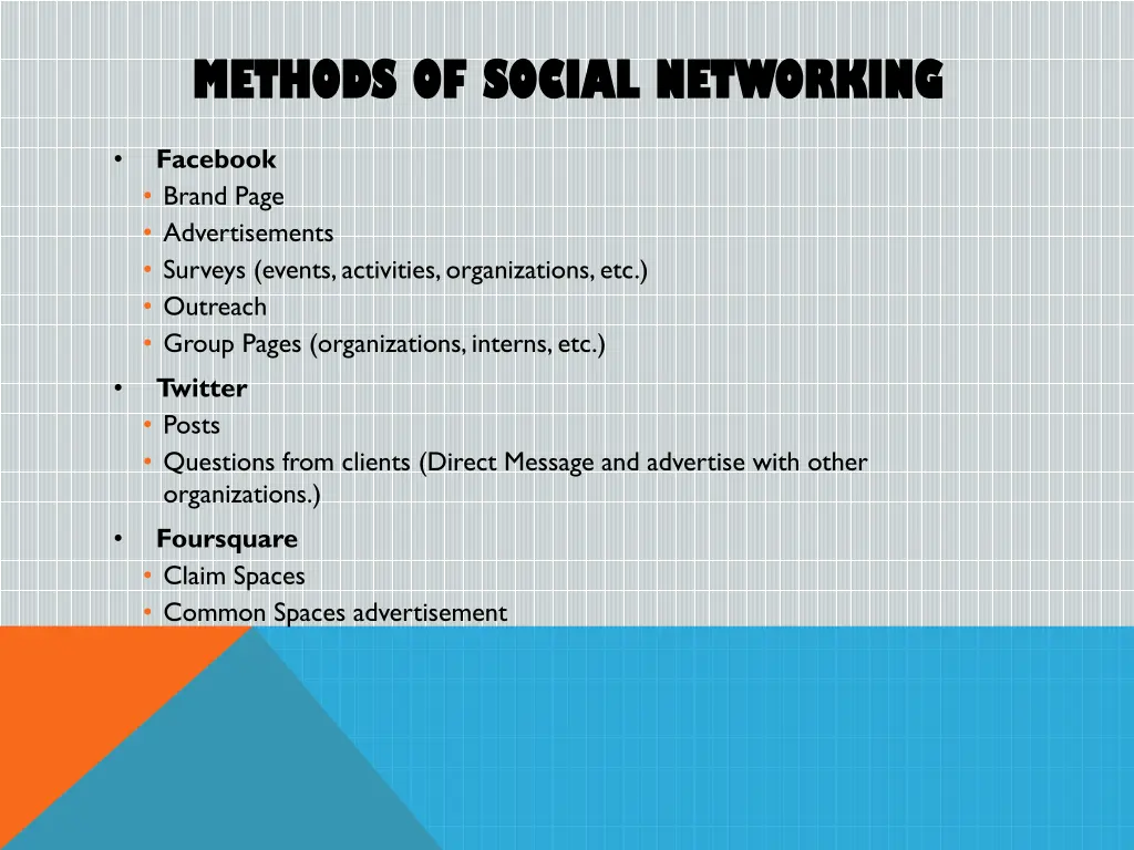 methods of social networking methods of social