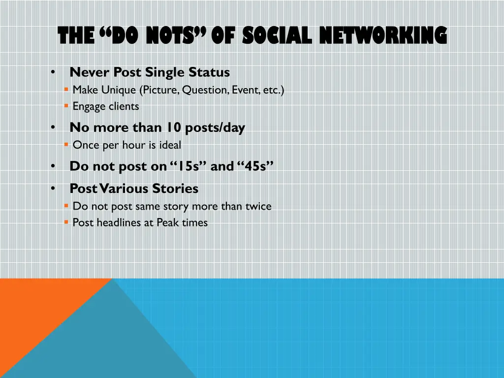 the do nots of social networking the do nots
