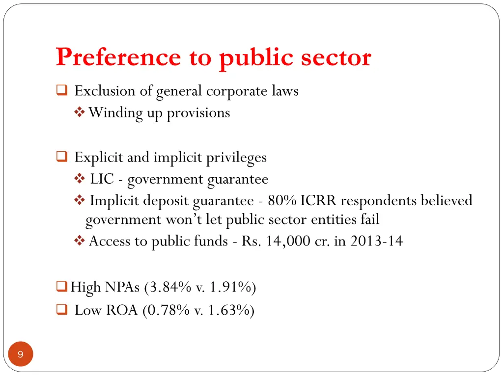 preference to public sector
