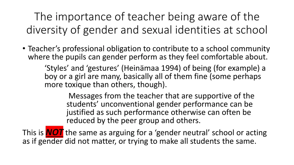 the importance of teacher being aware 1