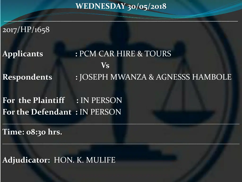 wednesday 30 05 2018 15