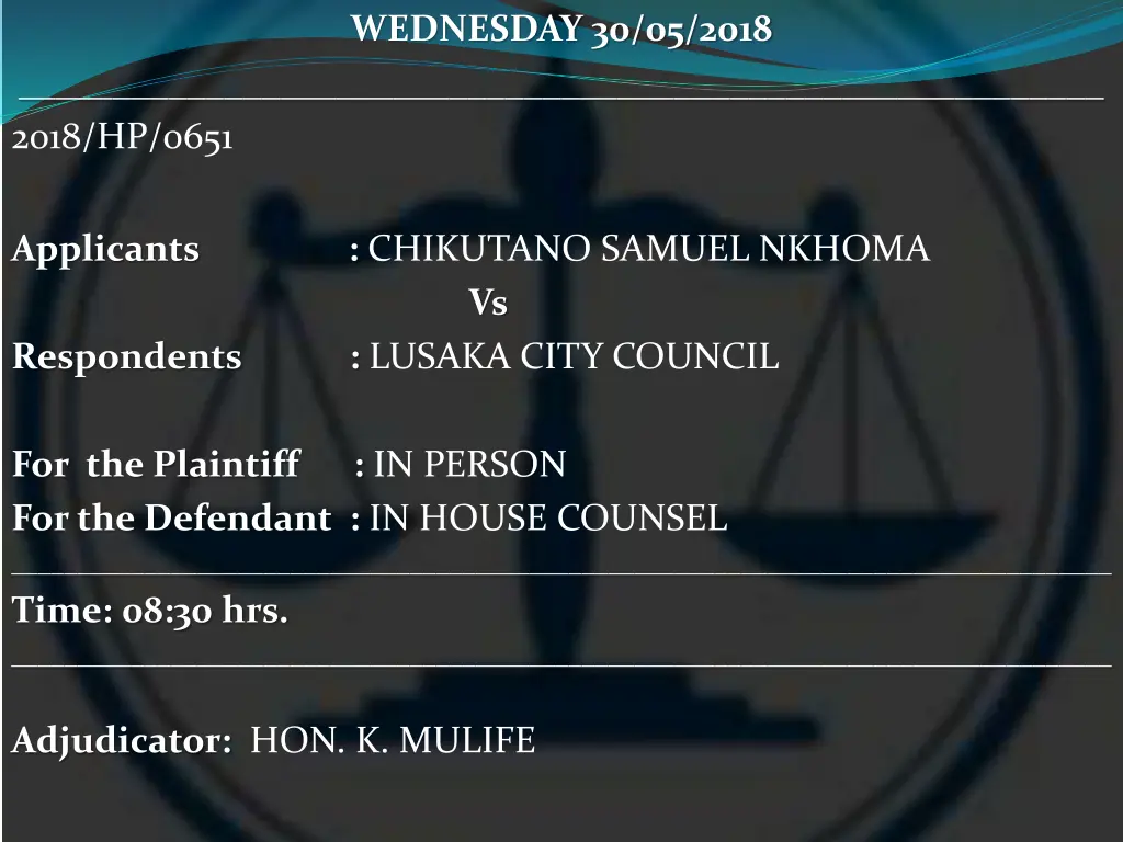wednesday 30 05 2018 16